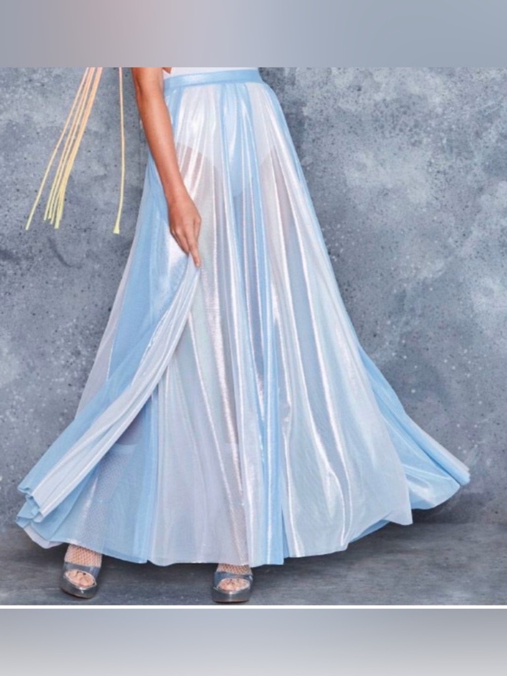 Black milk Ice Queen sheer white and blue skirt xs